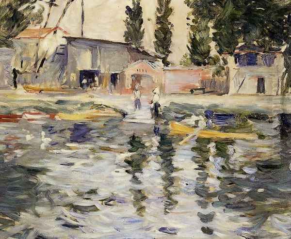 The Seine At Bougival Oil Painting by Berthe Morisot