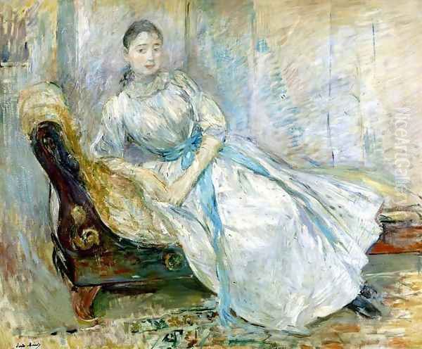 Madame Albine Sermicola In The Studio Oil Painting by Berthe Morisot