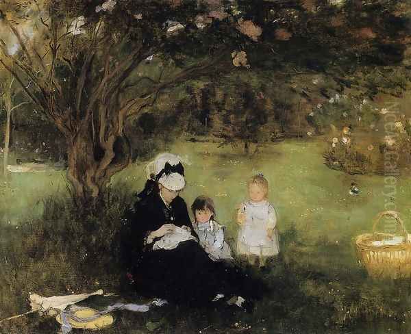 Lilacs At Maurencourt Oil Painting by Berthe Morisot