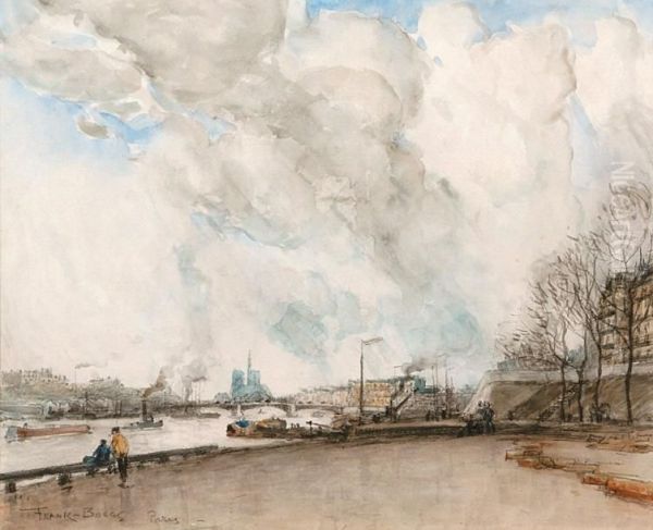 Les Quais De Seine Oil Painting by Frank Myers Boggs