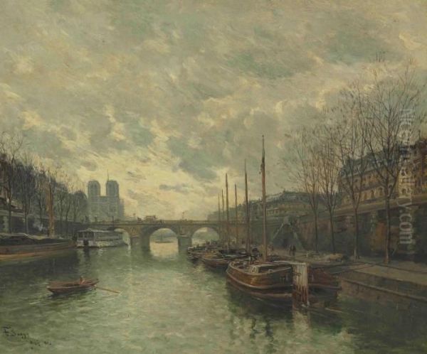 The Seine, Paris Oil Painting by Frank Myers Boggs