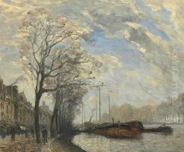 Le Quais, Paris Oil Painting by Frank Myers Boggs