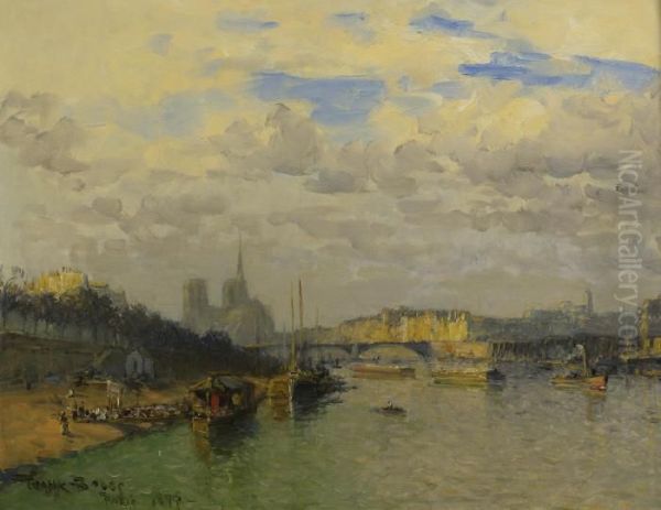 La Seine Et Notre Dame Oil Painting by Frank Myers Boggs