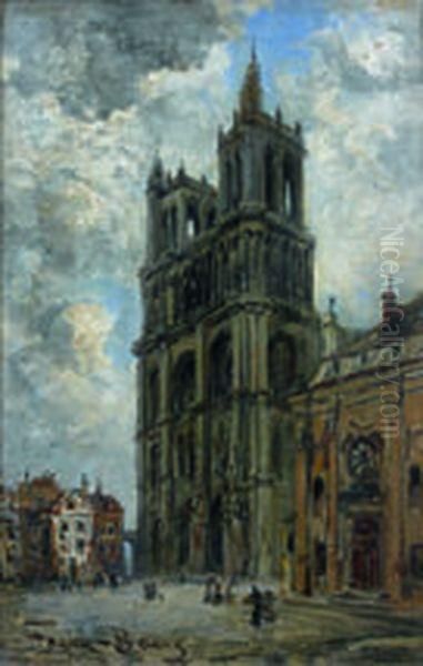 Cathedrale De Mantes Oil Painting by Frank Myers Boggs