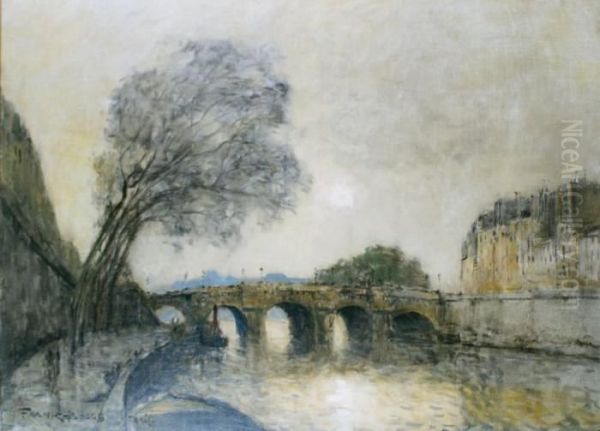 Paris, Le Pont Neuf Et L'ile De La Cite Oil Painting by Frank Myers Boggs