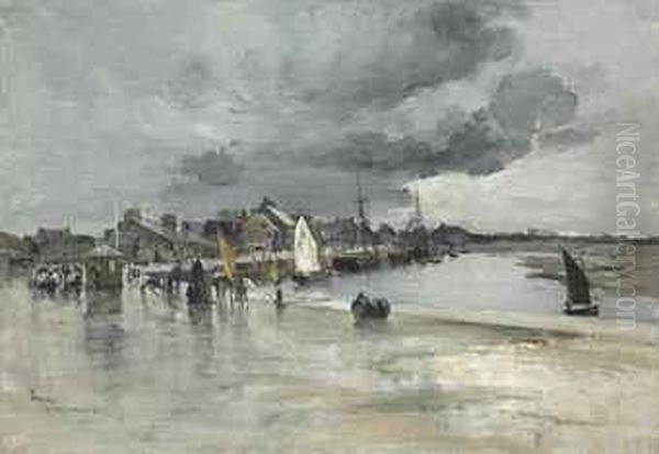 Harbour At St. Vaast, The Hague Oil Painting by Frank Myers Boggs