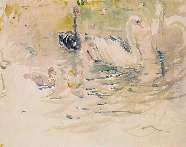 Swans Oil Painting by Berthe Morisot