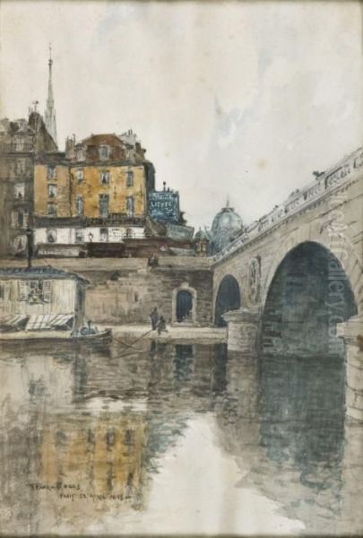 Le Pont Saint-michel Et L'ile De La Cite, Paris Oil Painting by Frank Myers Boggs