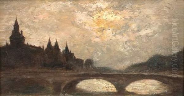 Le Pont Du Chatelet Et La Conciergerie Oil Painting by Frank Myers Boggs