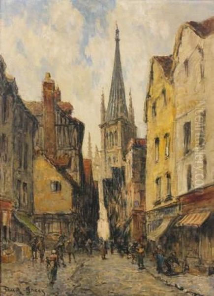 Rue De L'epicerie, Rouen Oil Painting by Frank Myers Boggs