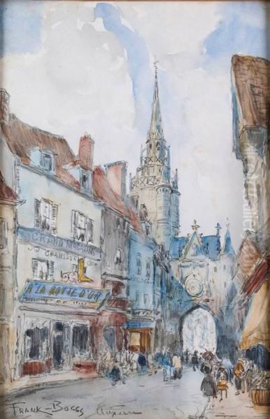 La Tour De Lhorloge A Auxerre Oil Painting by Frank Myers Boggs