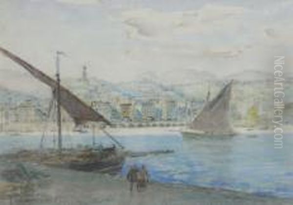 Port De Menton Oil Painting by Frank Myers Boggs