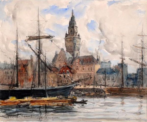 Vue Du Port De Dunkerque Oil Painting by Frank Myers Boggs