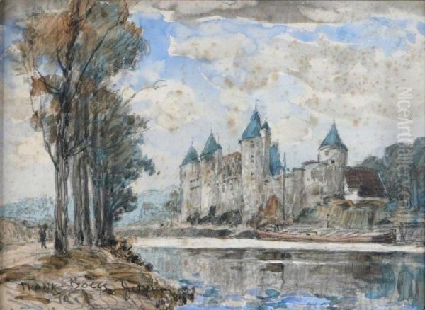 Le Chateau De Josselin Aquarelle Oil Painting by Frank Myers Boggs