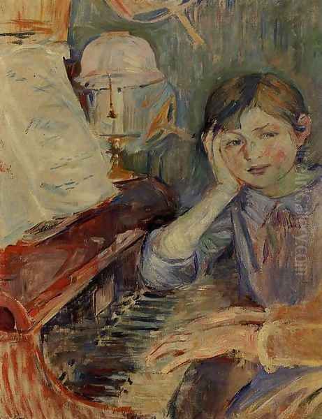 Julie Listening Oil Painting by Berthe Morisot