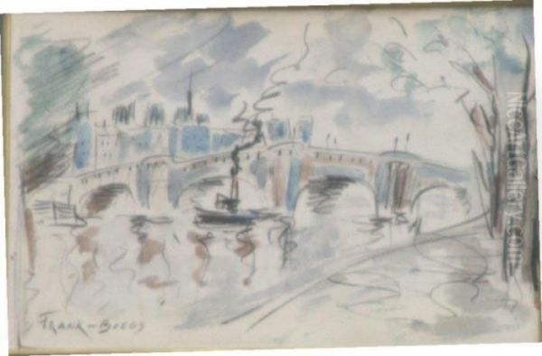 Vapeur Sur La Seine Oil Painting by Frank Myers Boggs