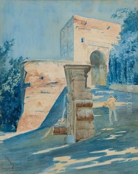 Puerta De La Justicia, Granada Oil Painting by Frank Myers Boggs