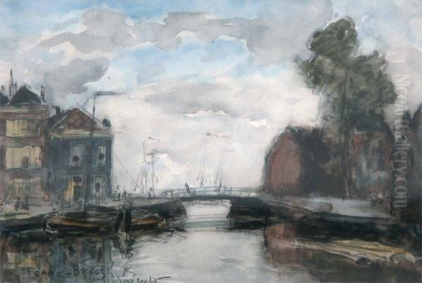 Vue De Canal, Dordrecht Oil Painting by Frank Myers Boggs