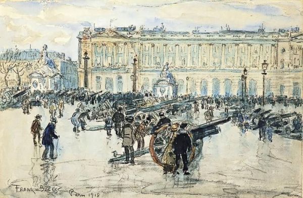 Paris, La Place De La Concorde Oil Painting by Frank Myers Boggs