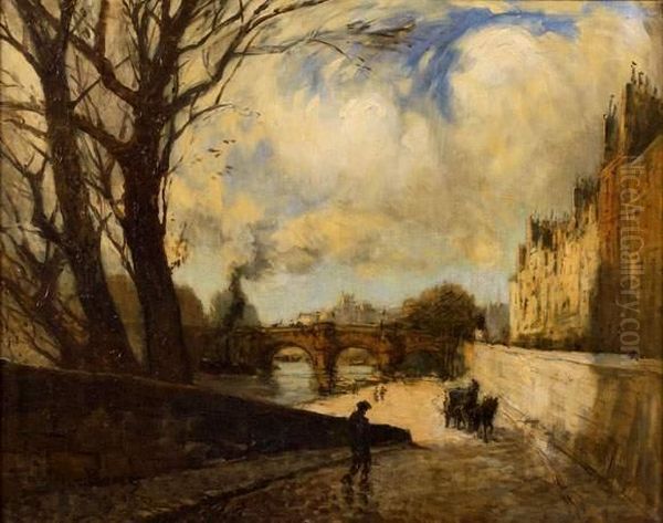 Le Pont Neuf Vu Du Quai Des Orfevres Oil Painting by Frank Myers Boggs