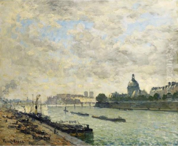 Les Quais De Seine A Paris Oil Painting by Frank Myers Boggs