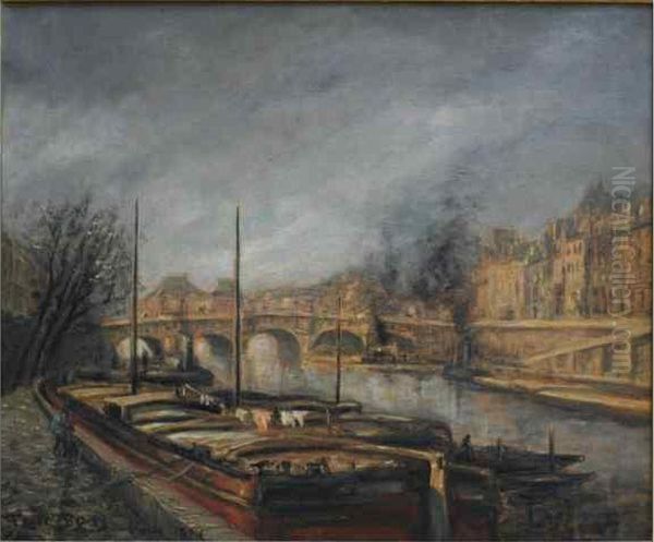 Paris, Le Pont Neuf Oil Painting by Frank Myers Boggs