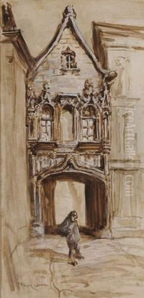 La Vieille Porte A Rouen Oil Painting by Frank Myers Boggs