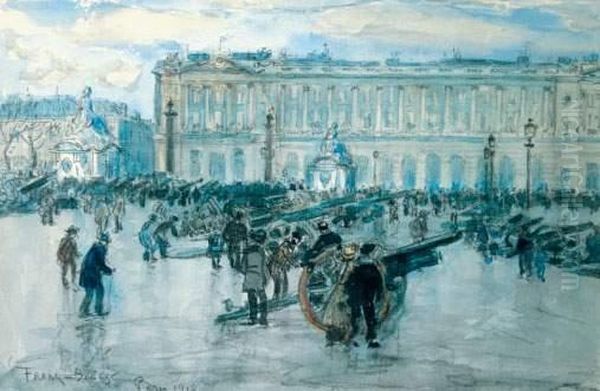 Pieces D'artillerie Place De La Concorde, En 1918 Oil Painting by Frank Myers Boggs