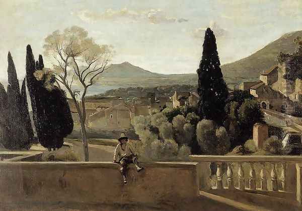 View Of Tivoli (after Corot) Oil Painting by Berthe Morisot