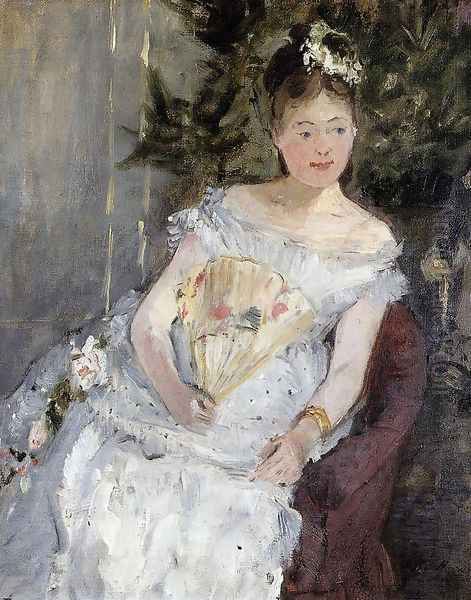 Portrait Of Marguerite Carre Aka Young Girl In A Ball Gown Oil Painting by Berthe Morisot