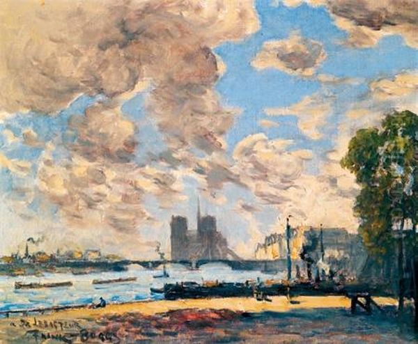 Vue De Notre-dame Et Des Quais Oil Painting by Frank Myers Boggs