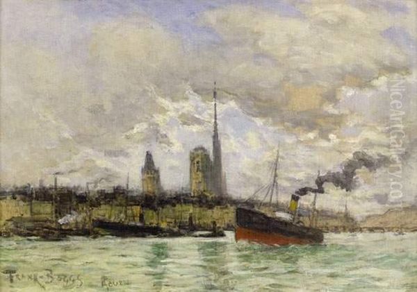 Bateau A Rouen Oil Painting by Frank Myers Boggs