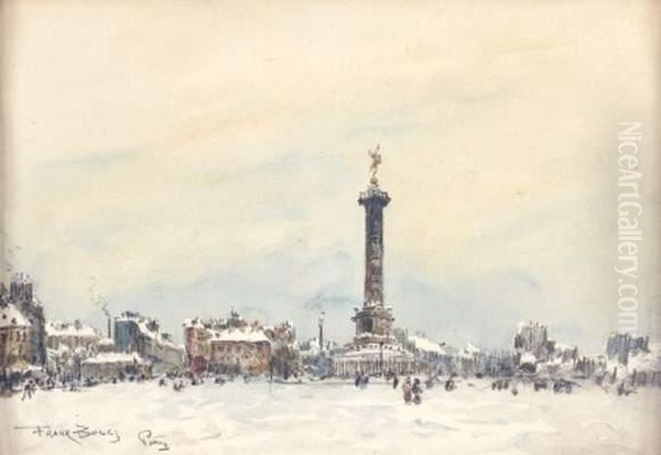 Aquarelle Et Crayon, Signee Et Situee A Paris En Bas A Gauche. Oil Painting by Frank Myers Boggs