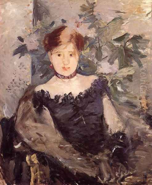 Woman in Black 1878 Oil Painting by Berthe Morisot