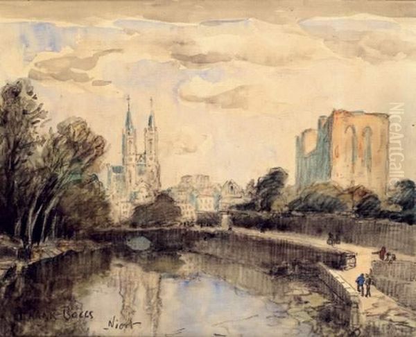 La Sevre A Niort, Circa 1905-1910 Oil Painting by Frank Myers Boggs