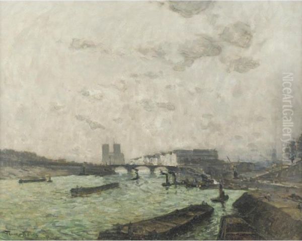 The Seine: Quai Henri Iv Oil Painting by Frank Myers Boggs