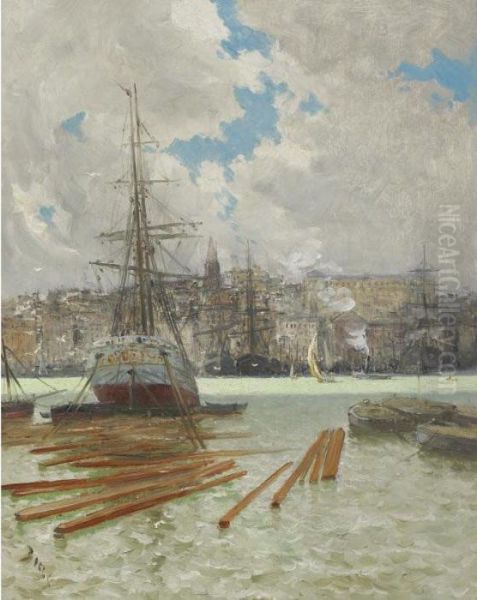 Le Port De Marseille Oil Painting by Frank Myers Boggs