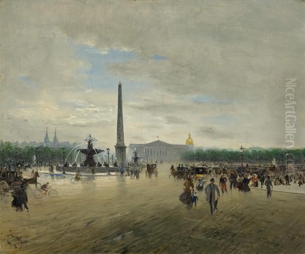 Place De La Concorde, Paris Oil Painting by Frank Myers Boggs