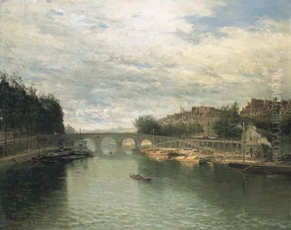 L'ile Saint-louis Et Le Pont Marie Depuis Le Quai Henri Iv Oil Painting by Frank Myers Boggs