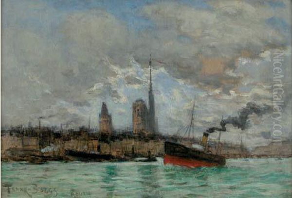  Port De Rouen  Oil Painting by Frank Myers Boggs