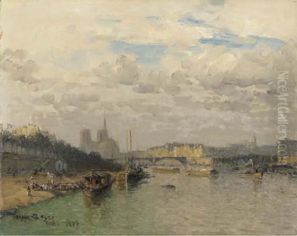 La Seine Et Notre Dame Oil Painting by Frank Myers Boggs