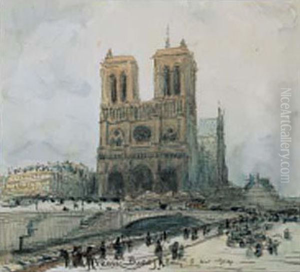 Notre-dame De Paris Oil Painting by Frank Myers Boggs