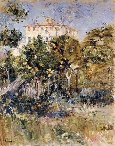 Villa With Orange Trees Nice Oil Painting by Berthe Morisot