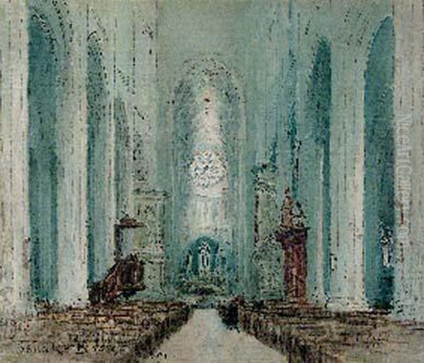 Interieur D'eglise Oil Painting by Frank Myers Boggs