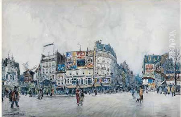 Place Blanche, Le Moulin Rouge, 1901-1902 Oil Painting by Frank Myers Boggs