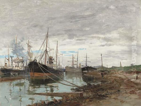 On The Quay Oil Painting by Frank Myers Boggs