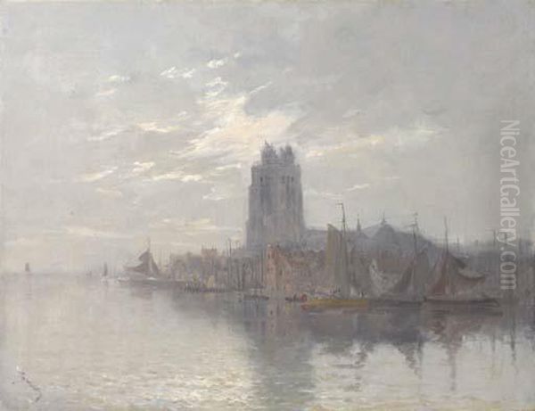 A View Of Dordrecht Oil Painting by Frank Myers Boggs