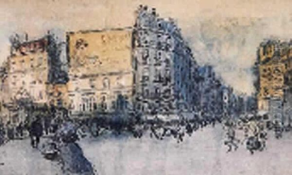 Fusain Et Aquarelle Sur Papier, Signe Et Situe A Paris En Bas A Gauche. Oil Painting by Frank Myers Boggs