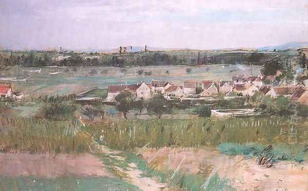 The Village at Maurecourt 1873 Oil Painting by Berthe Morisot