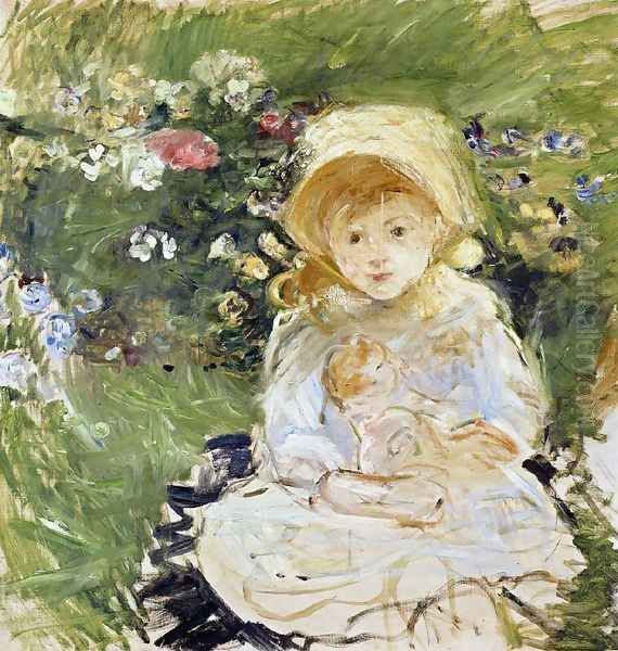 Young Girl With Doll2 Oil Painting by Berthe Morisot